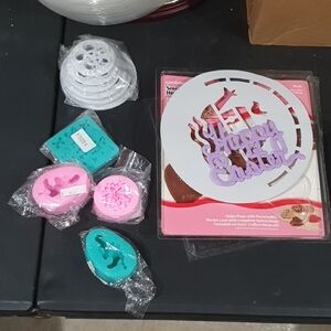 Easter Cake Decorating Set with Pink and White Molds